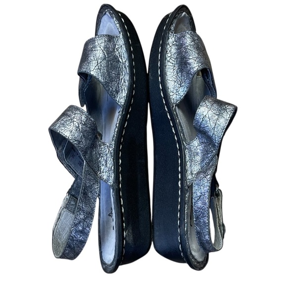 Alegria VER-565 Verona Sandals Women 36 6-6.5 Metallic Silver Disco Desert - Picture 6 of 12